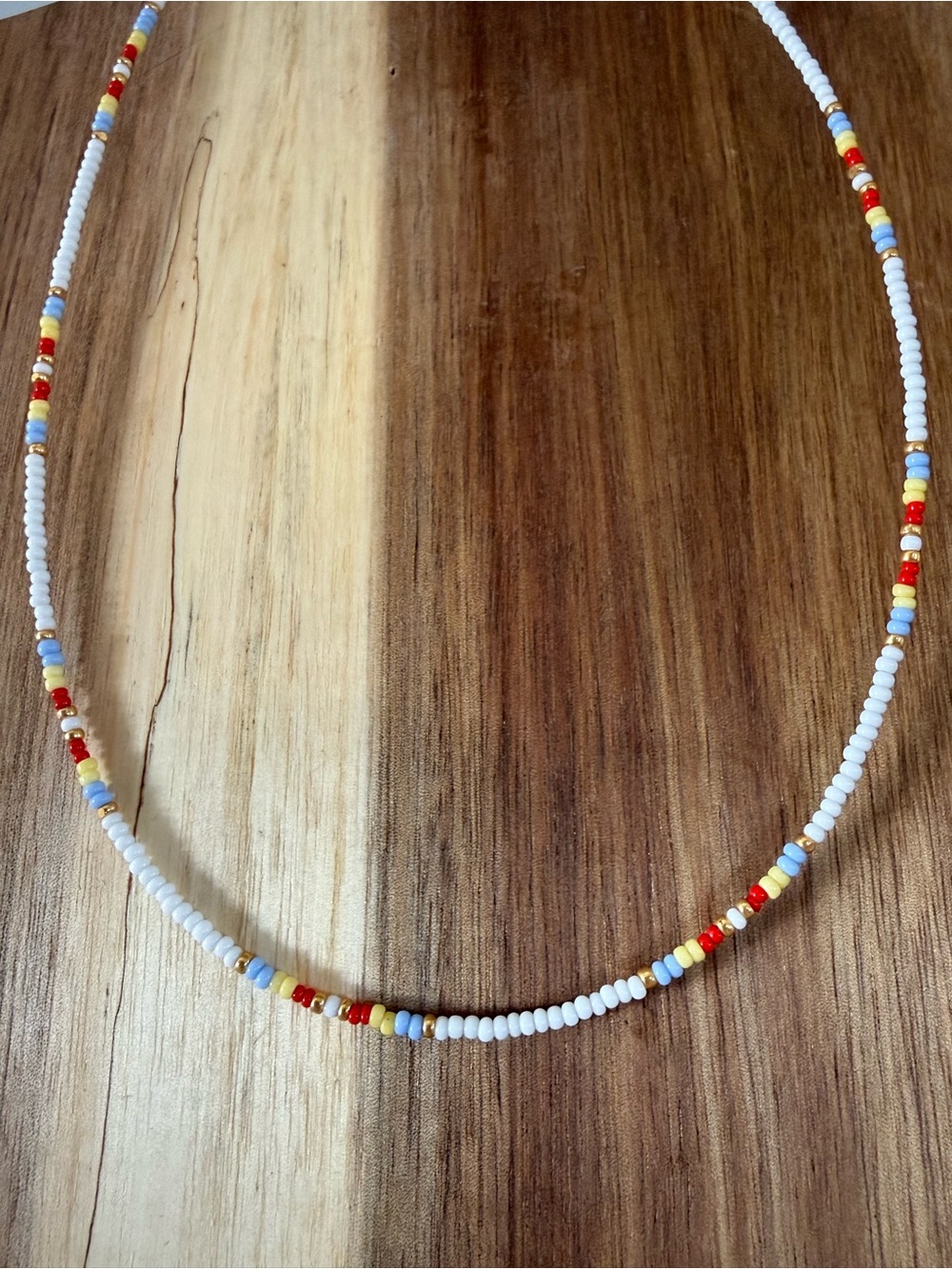 Delicate White Beaded Necklace with Multicolor Accents